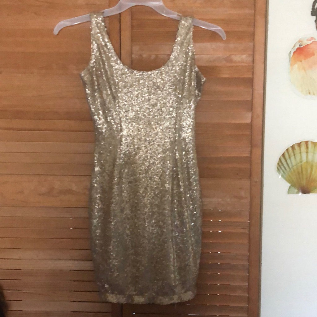 Gold Sequin Party Dress